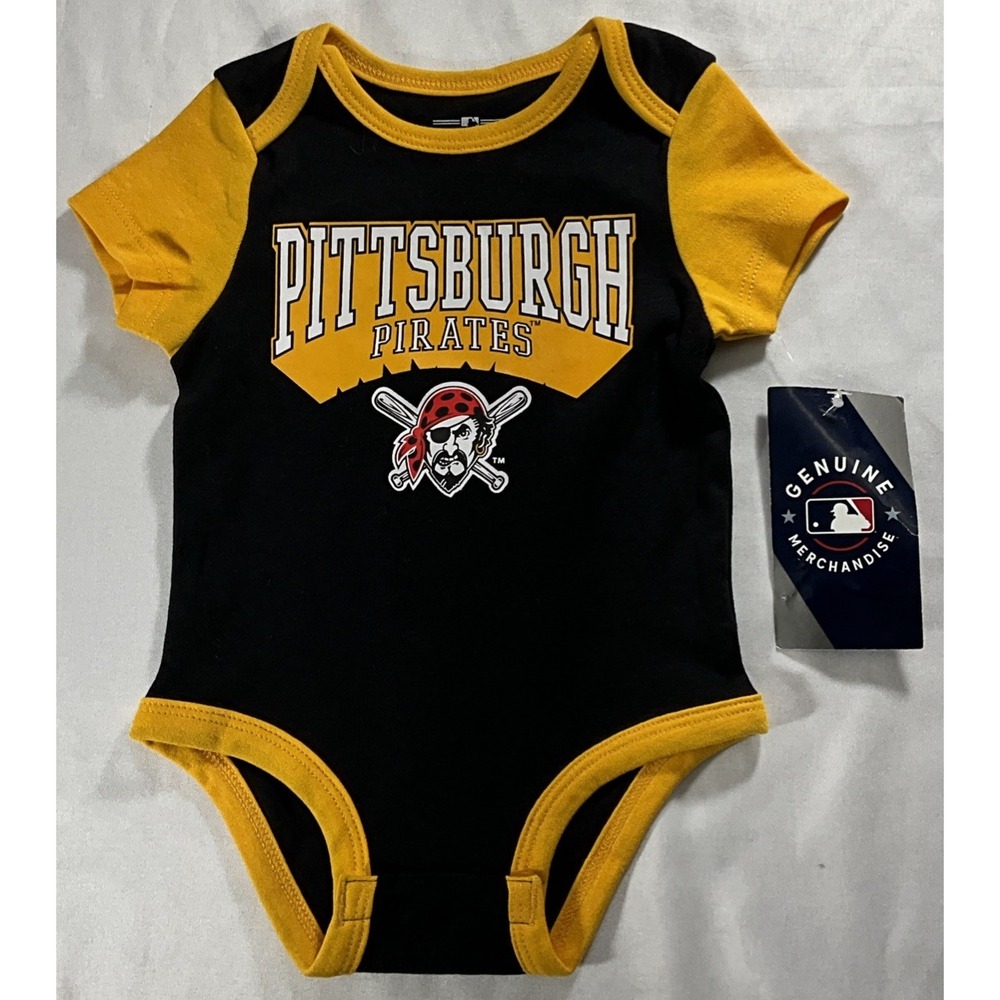 MLB Pittsburgh Pirates Baseball One Piece Black Newborn 0/3M